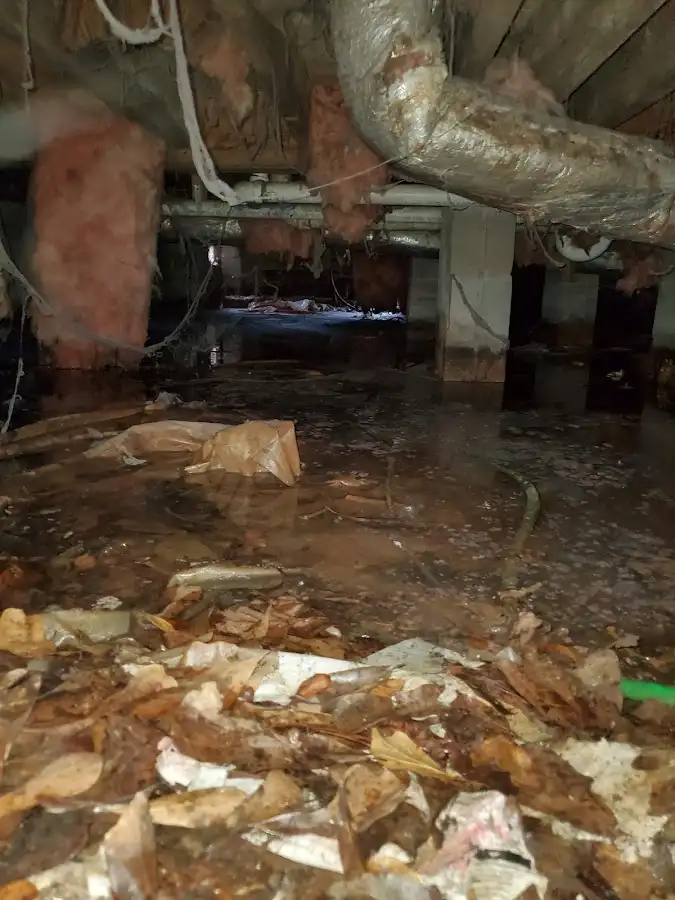 Crawl space flood assessment for Commercial Water Damage Restoration in Kearny