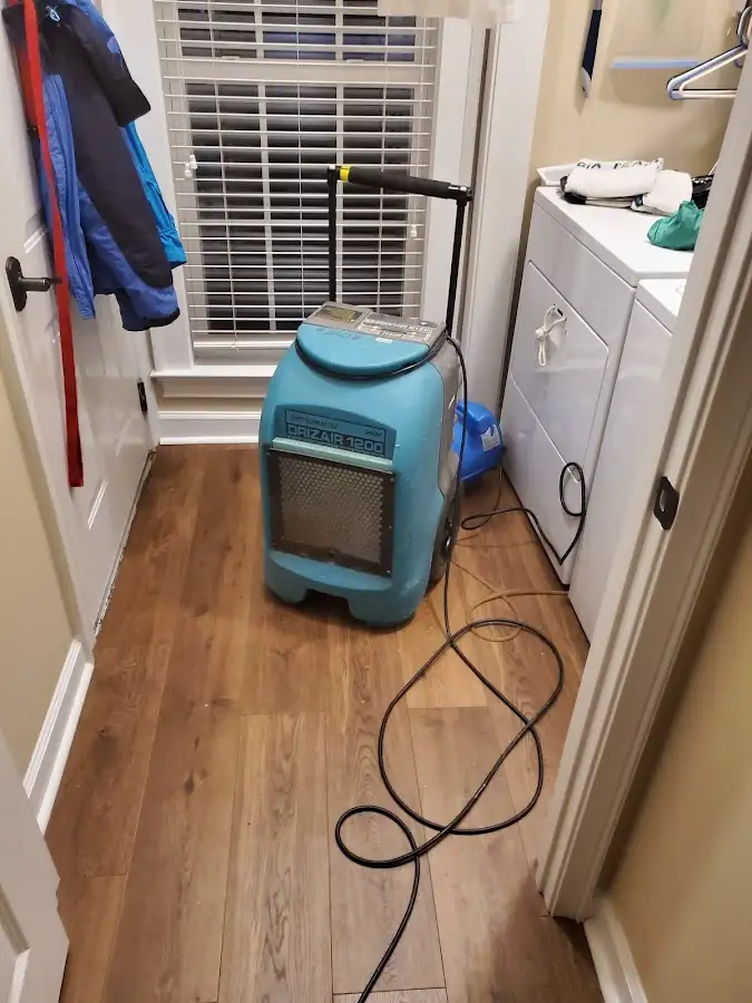 Commercial dehumidifier deployed for Flood Damage Cleanup in Kearny